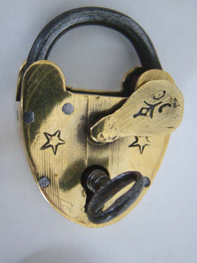 A Collection of Five Miniature Antique Brass and Steel Padlocks circa 1840-1890 — image 3
